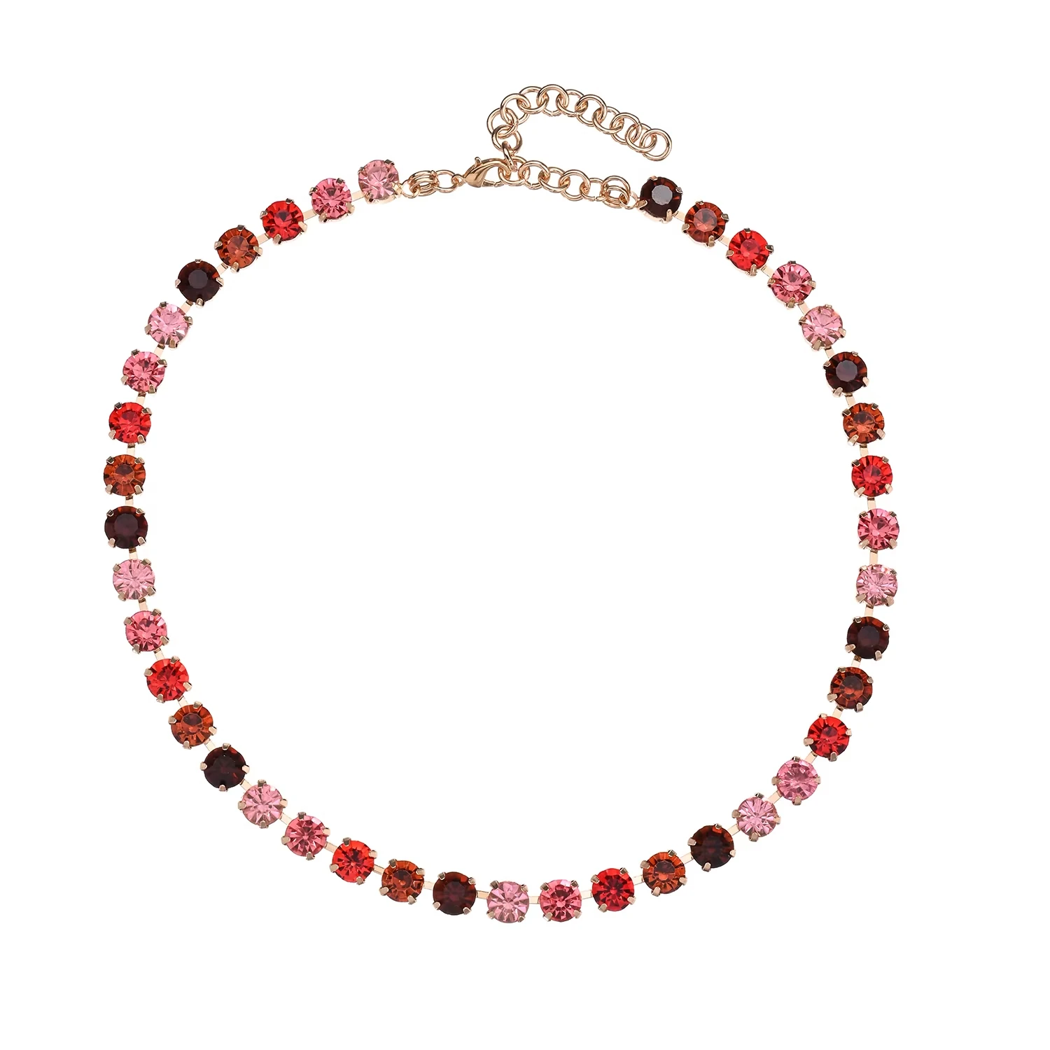 BEUTIFOR Strassperlen, bunte Kristall-Halskette für Damen, handgefertigt, Krallenfassung, Zirkonia-Halsband, Zubehör – Detail 16