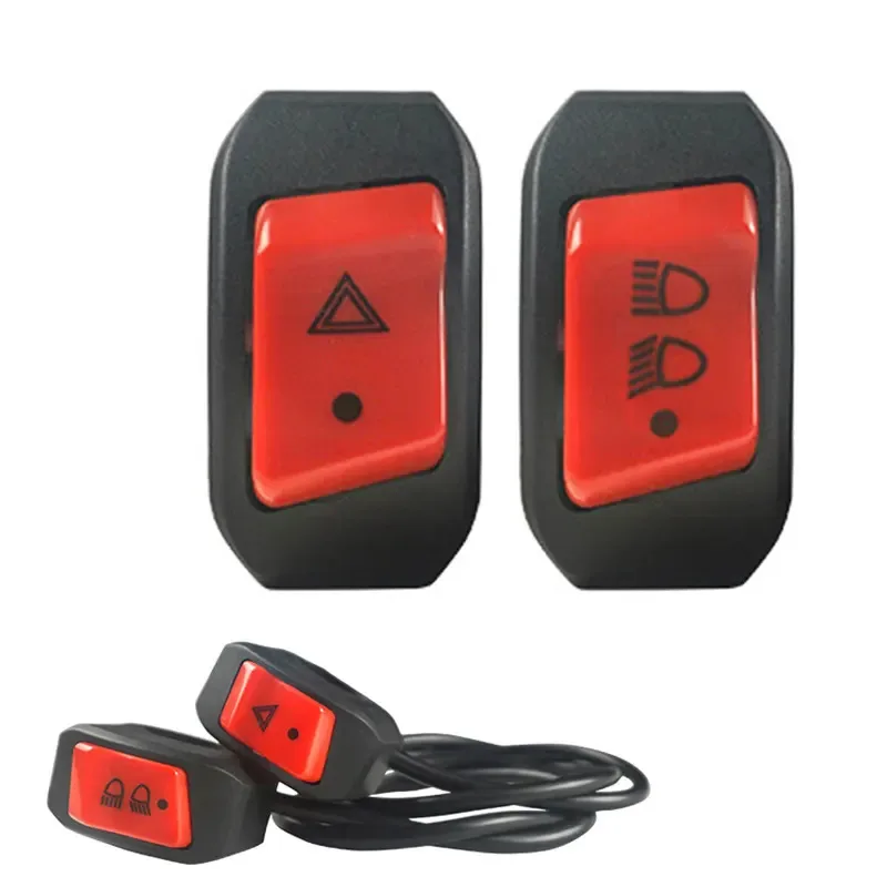 Motorcycle Handlebar Switch Equipment 22mm Clamp Mount Warning Flasher Light Switches Headlight High Low Beam Button ABS Items