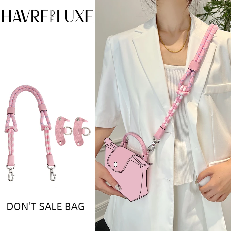 HAVREDELUXE Bag Strap For Longchamp Mini Bag Modified Strap Nylon Rope Punch-free Shoulder Strap 78cm/100cm