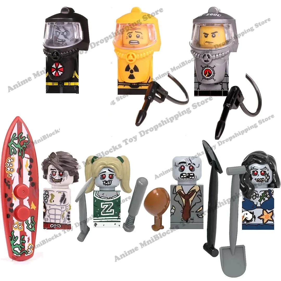 Halloween Anime Horrible Zombies Movies Bricks Dolls Mini Action Toy Figura Assemble Toys Kids Model Christmas Birthday Gifts