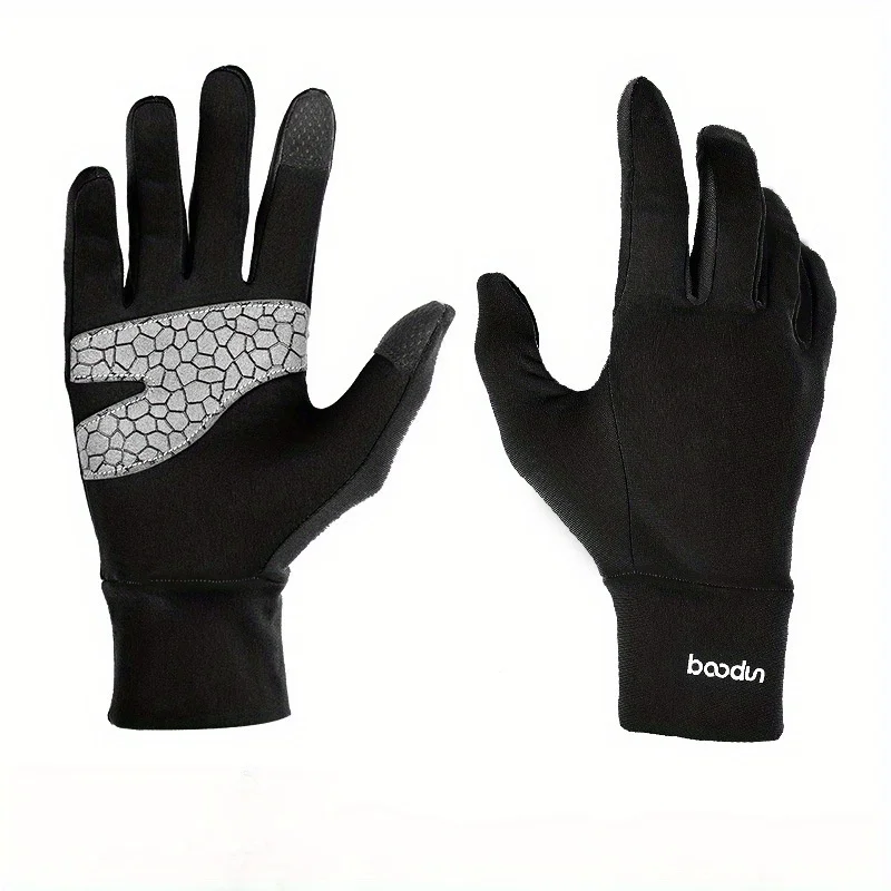 1 Pair Winter Warm Windproof Gloves, Touches Screen Silicone Non-Slip Gloves, Thermal Gloves For Running Cycling Driving Hiking