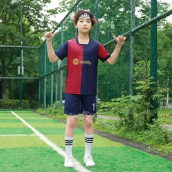 Children's sports suit boy girl  Barcelonas Fans shirt Training wear games rugby Football Shirt   Kids Child Sets Kit uniform