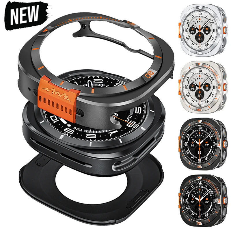 Metalllegierung Schutzhülle für Samsung Galaxy Watch Ultra 2025 47mm Harter Stoßfänger für Galaxy Watch 7 Ultra 47mm Zubehör