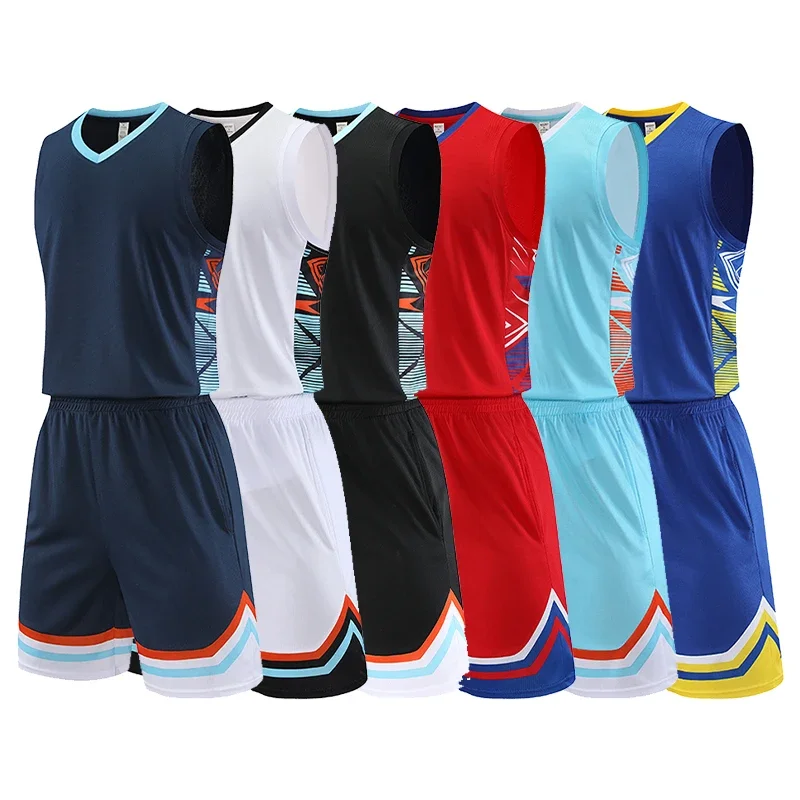 

2pcs Set Basketball Suits Plus Size Outdoor Sport Shirts Tops Shorts Jersey Breathable Tennis Sportswear Male Fitness Tracksuit