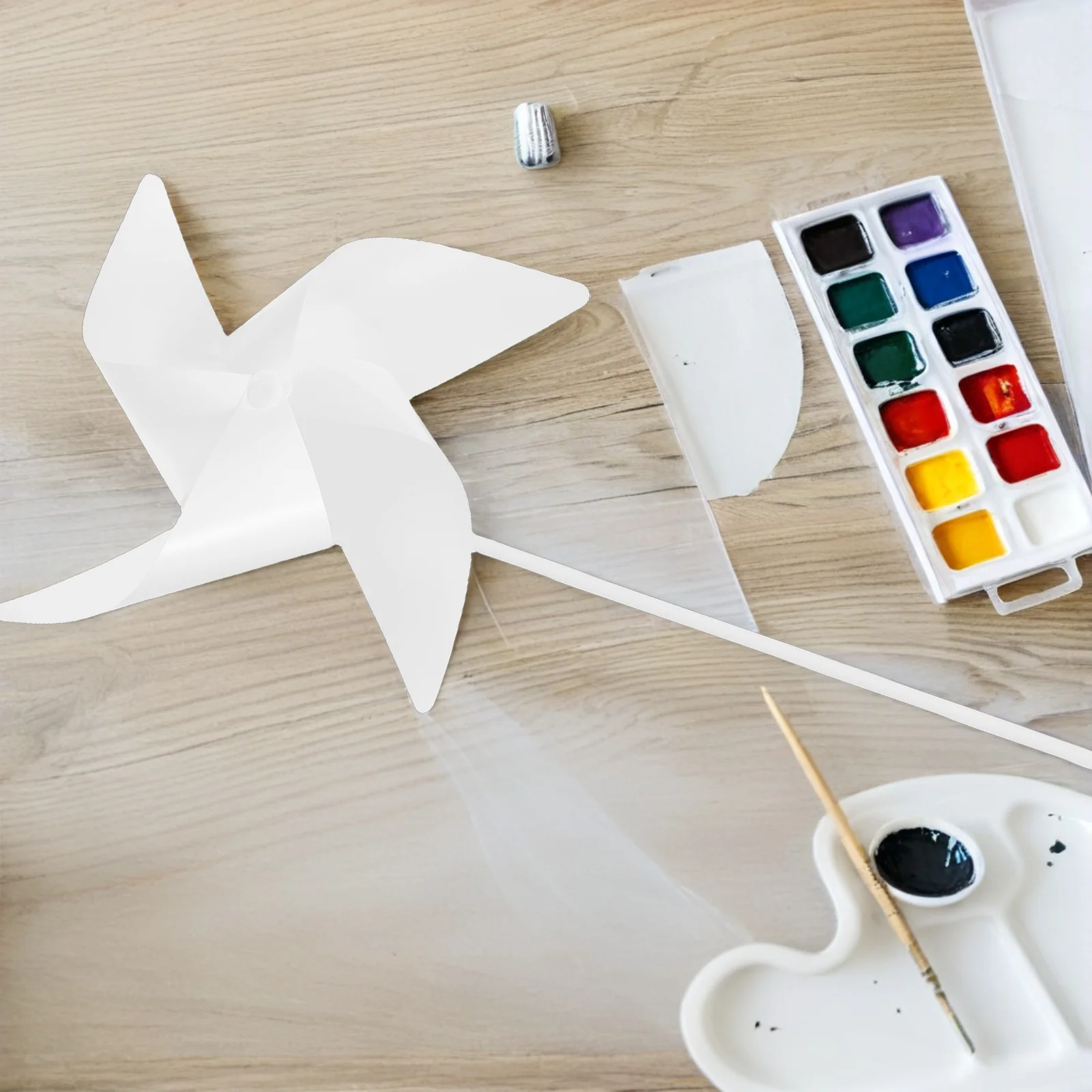 

10 Sets White Plastic Windmill For Outdoor Garden Yard Patio Decoration Diy Craft Kit Party Photography Prop Suction Cup