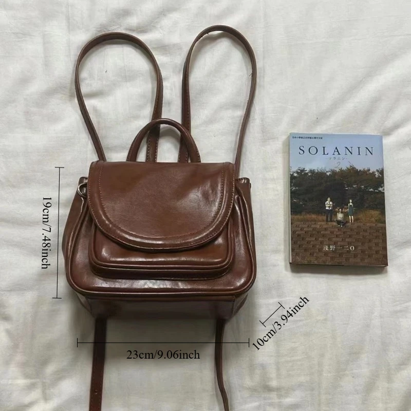 

1pcs Versatile Fashion Korean Ins Style Vintage Backpack Niche Commuter Student Shoulder Bag Trendy Backpack