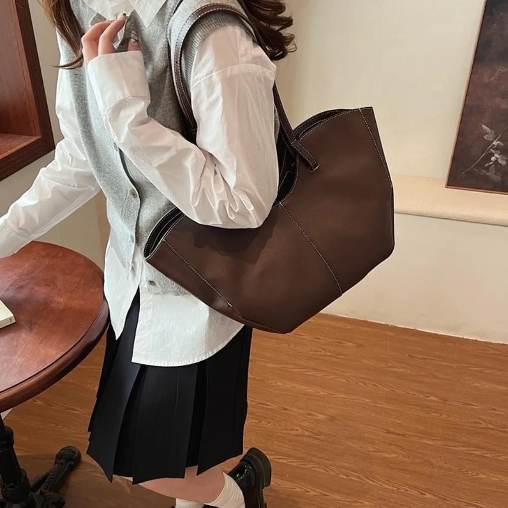 

Модная сумка, большая сумка на плечо, большая вместительная сумка для пельменей, большая сумка из искусственной кожи, однотонная деловая сумка для подмышек, уличная одежда