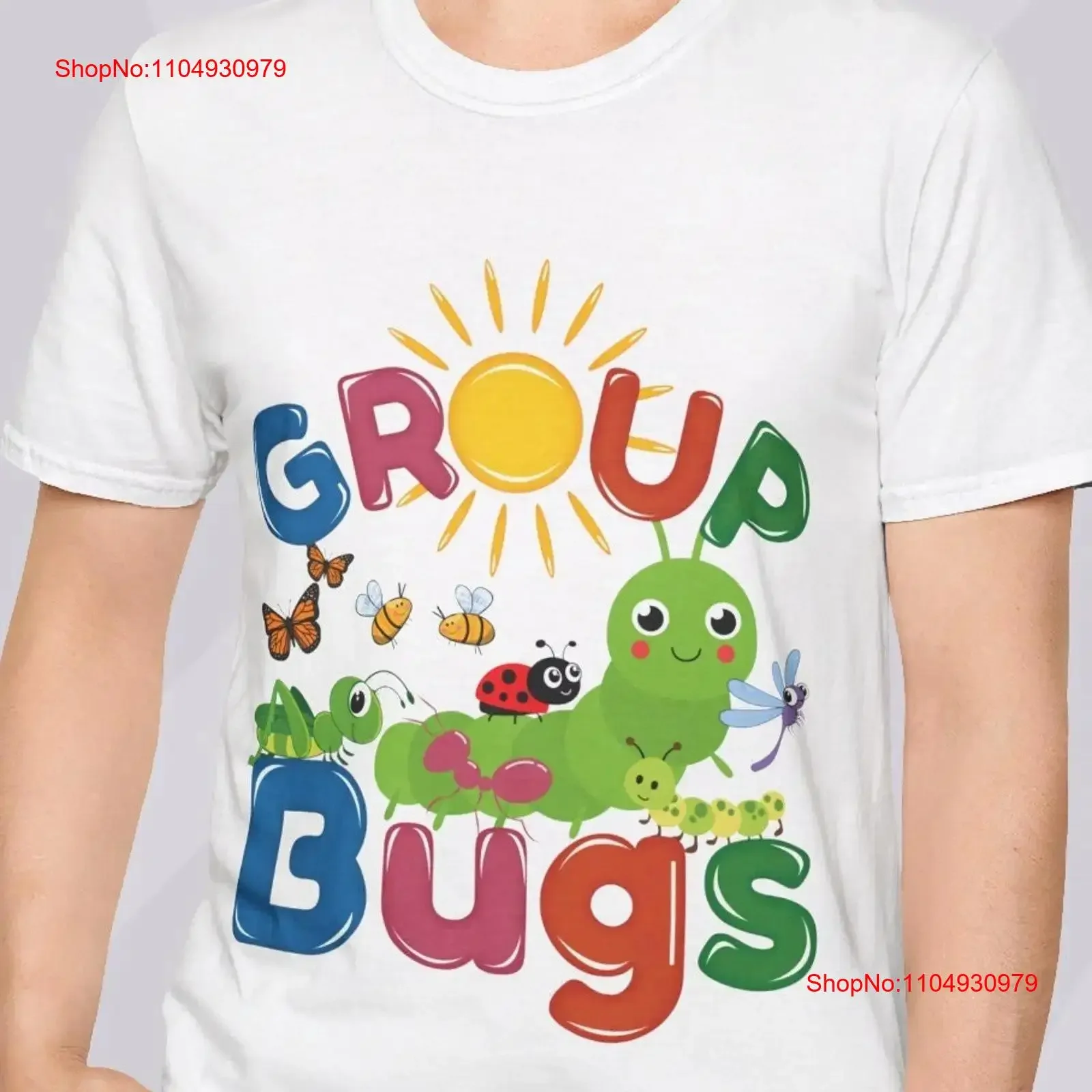 

Group Bugs T Shirt Funny Bug Kids Nature Lover Colorful Cartoon Insect Top Youthful vintage Washed Stylish Soft graphic