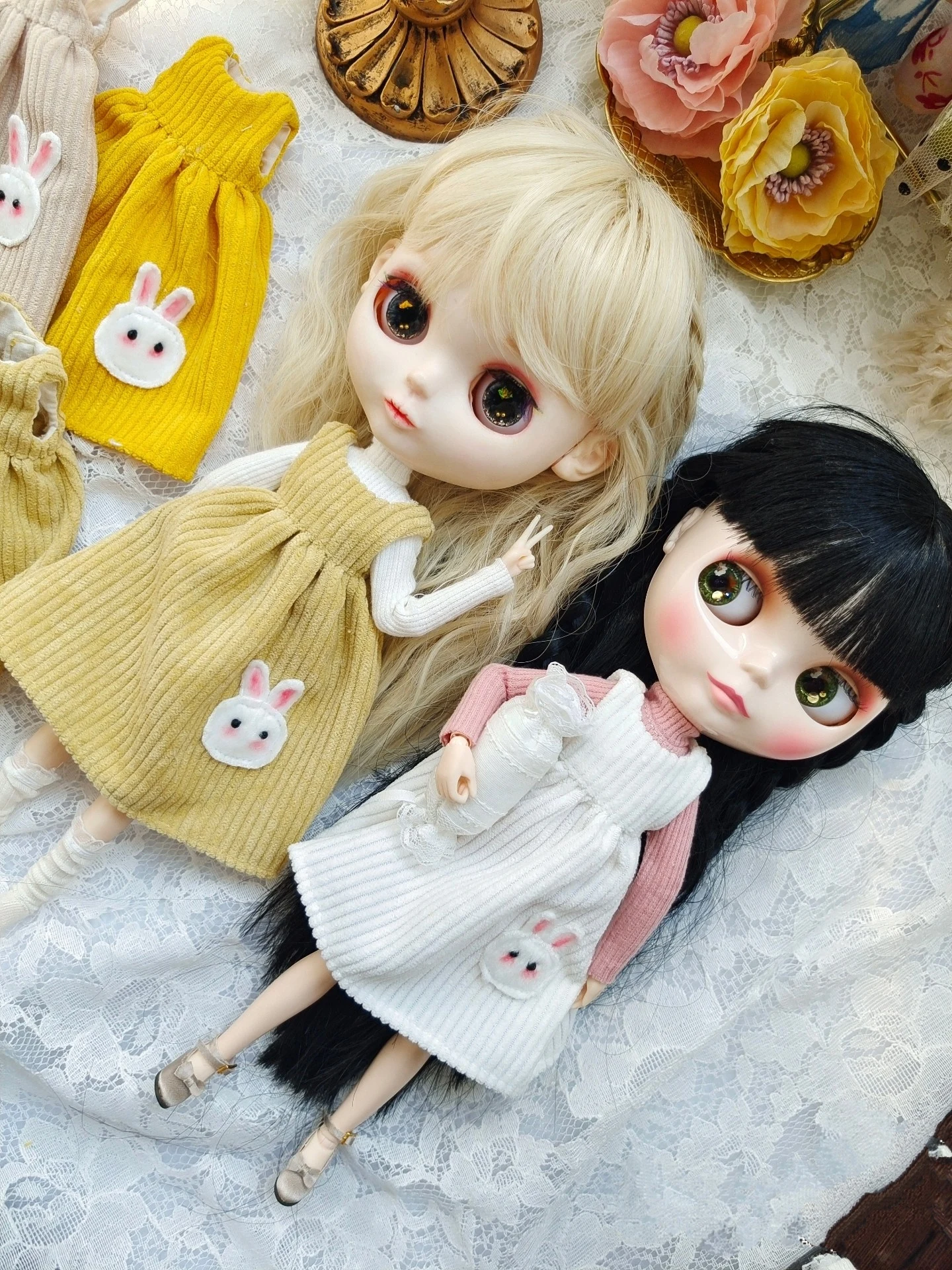 

New in Blythe clothes 1/6 30cm Bunny vest set skirt bjd toys cloth