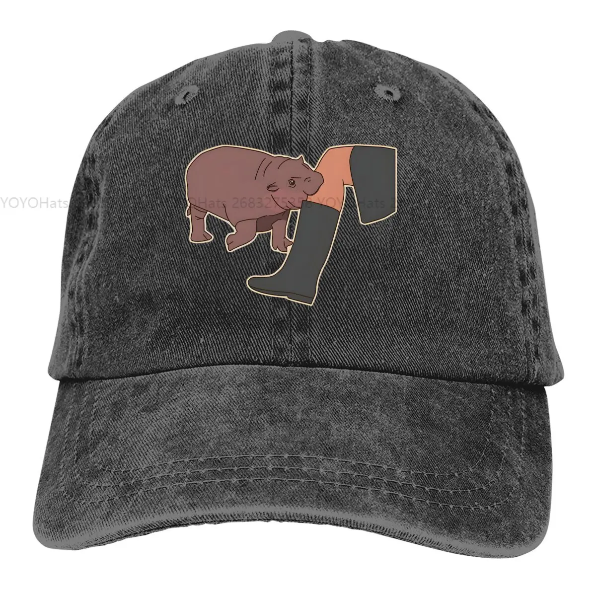 Hippo Multicolor Hat Peaked Women's Cap Biting Leg Personalized Visor Protection Hats