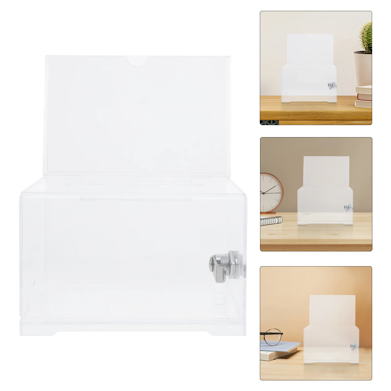 

Business Card Box Ballot Clear Donation Boxes Jar Collection Acrylic Suggestion
