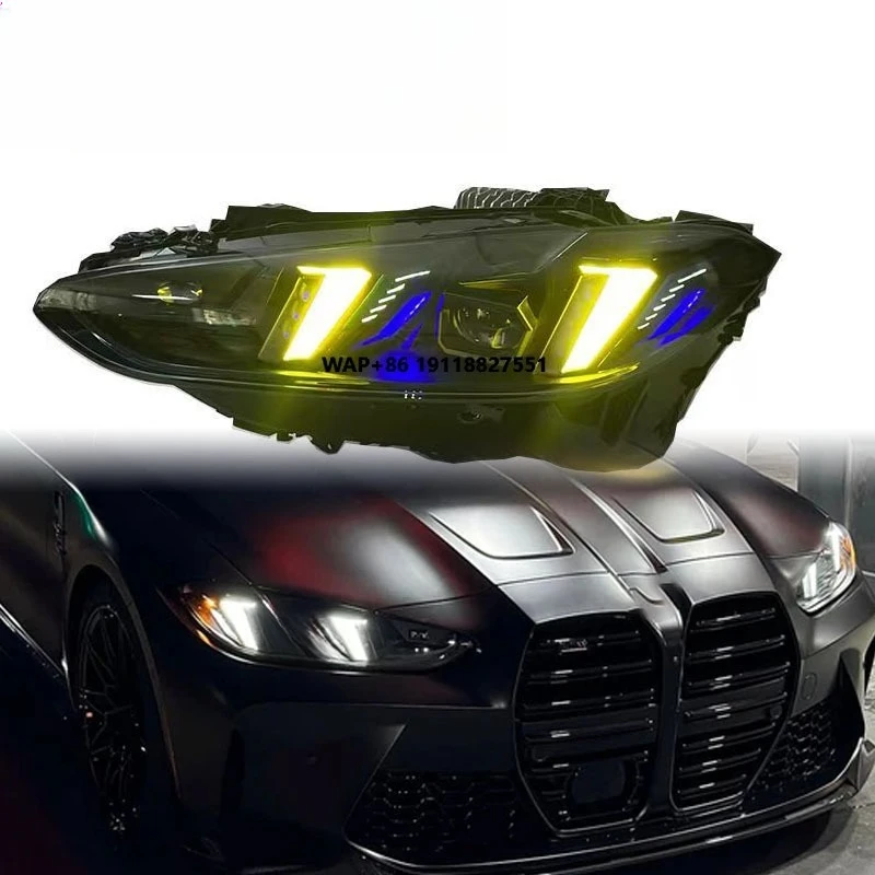 

SJC Auto Part Headlights Suitable for 4 Series 21-25 G22 G82 G80 G26 Yellow+White Headlight Assembly Modified Shadow Version