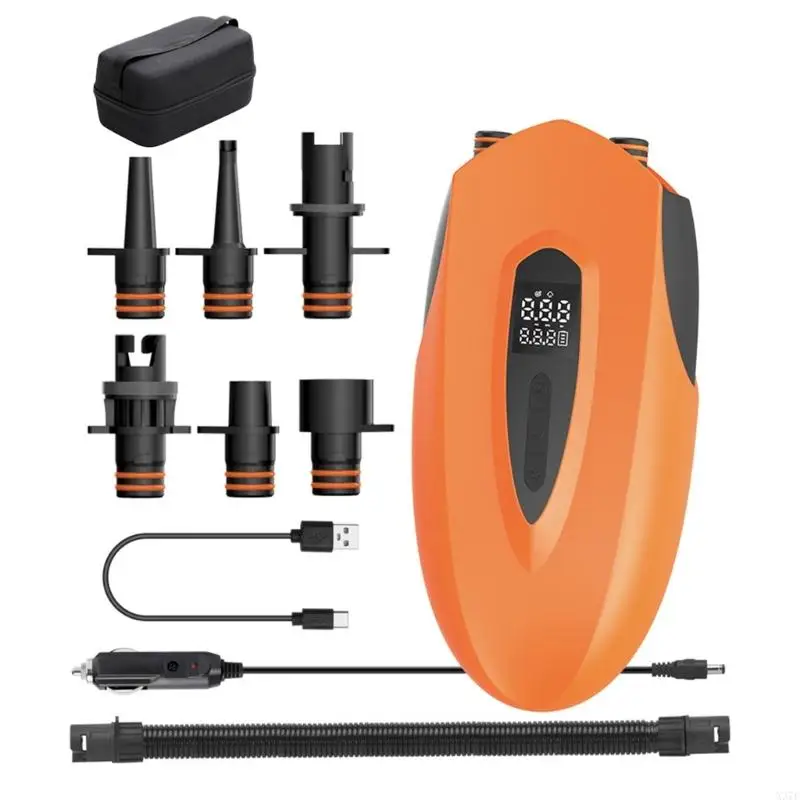 

Мощное мобильное накачивающее устройство для наполнения плавучего оборудования и надувных изделий с батареей 12000 мАч и 6 X37F