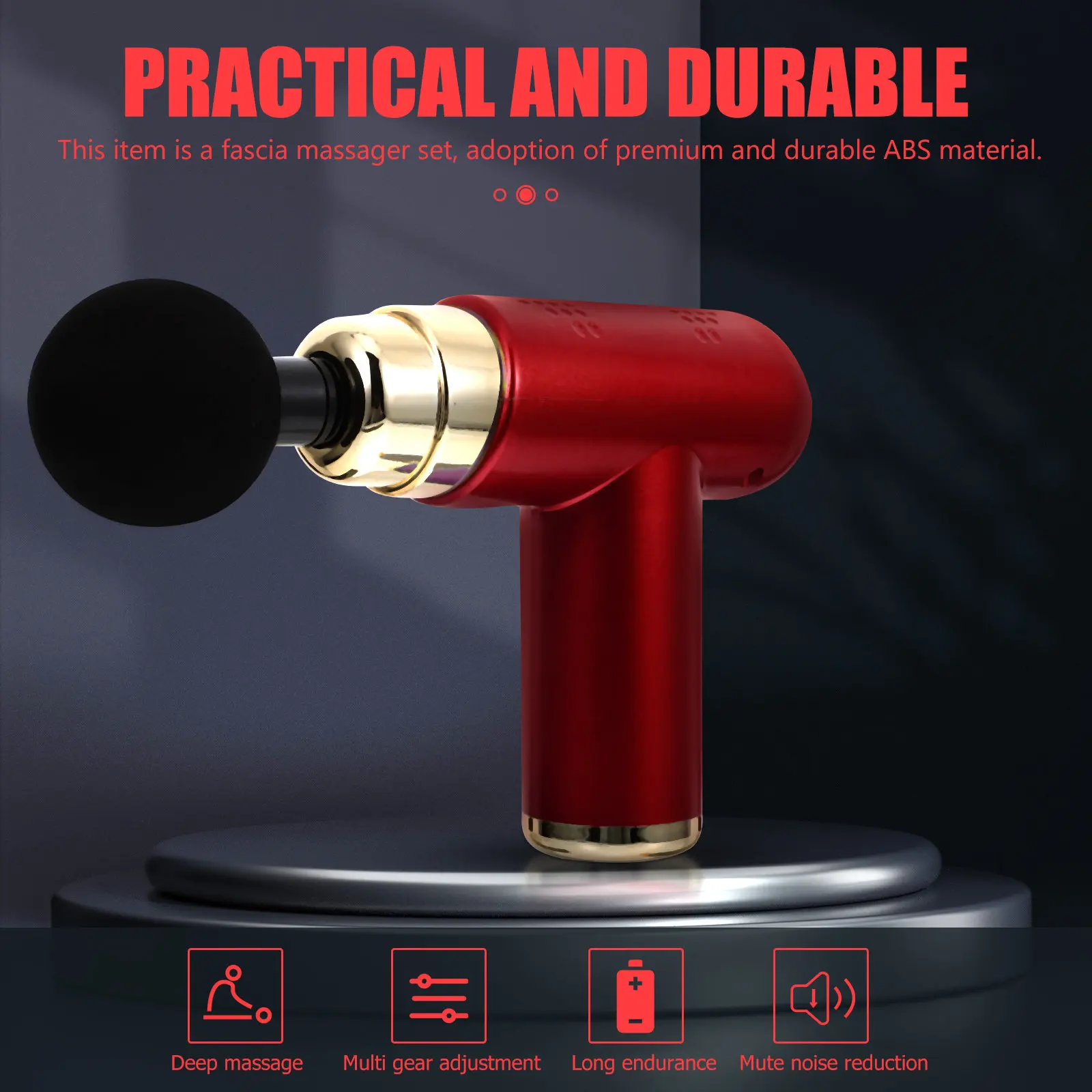 

1 комплект миниатюрного электрического перкуссионного массажера для фасций с 6-ступенчатой регулировкой скорости и портативным массажером для тела для восстановления мышц