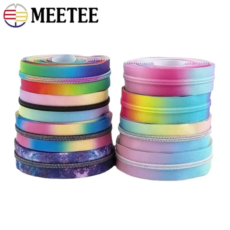 2/5/10Meters 5# Colorful Nylon Zipper Tapes for Jacket Purse Plastic Coil Zippers Luggage Bag Zip DIY Garment Sewing Accessories