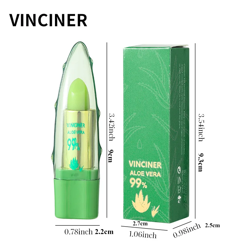 VINCINER Nuovo balsamo per labbra termocromico all'aloe Texture idratante brillante Labbra riparate a lunga durata Prevenire il rossetto alla moda secco 4g