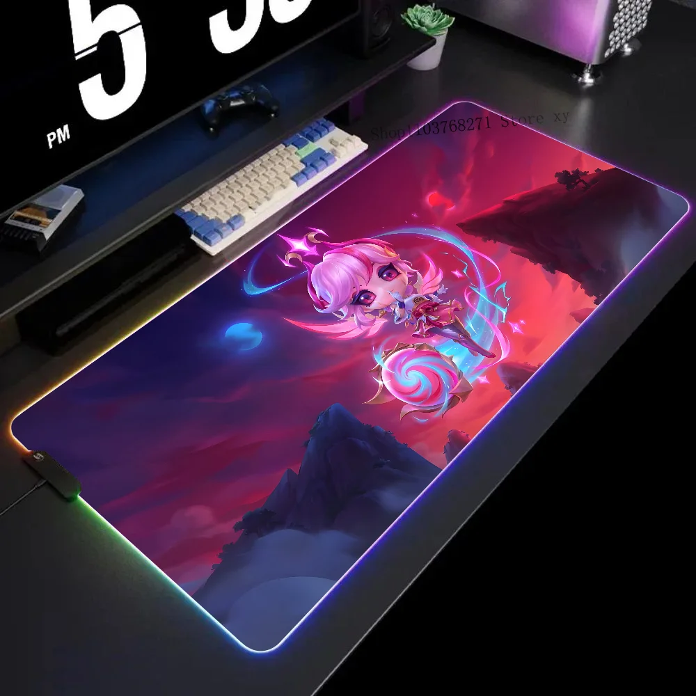 

Orianna League Of Legends Mousepad XXL RGB Gaming Mouse Pads HD Black Gamer Accessories Large LED