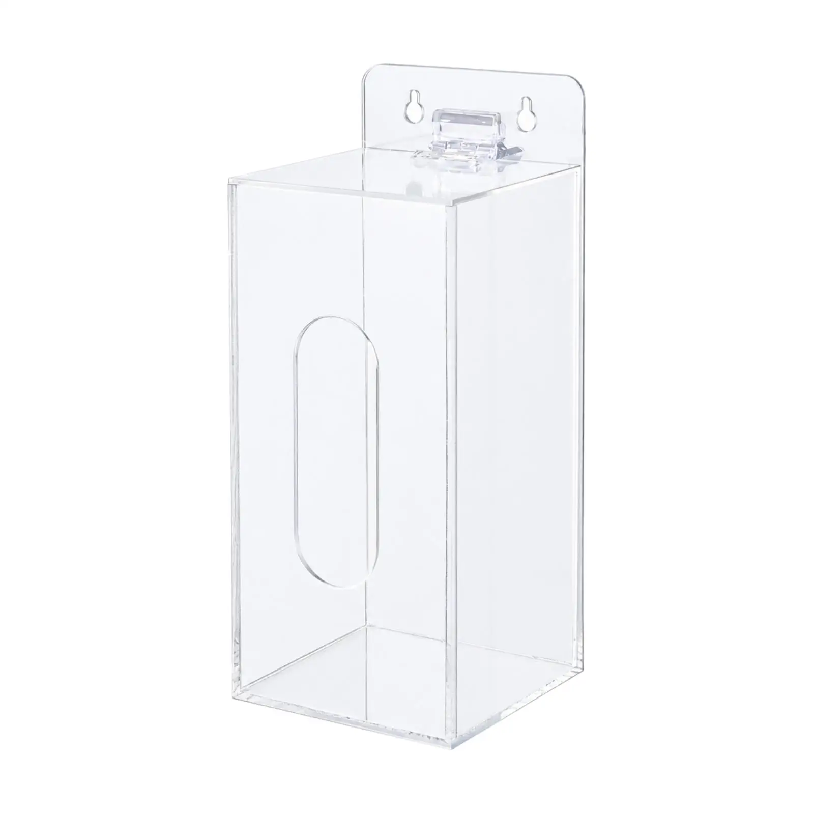Transparent Acrylic Storage Box Wall Mount Face Mask Dispenser Organizer for Kitchen Counter or Tabletop with Visible