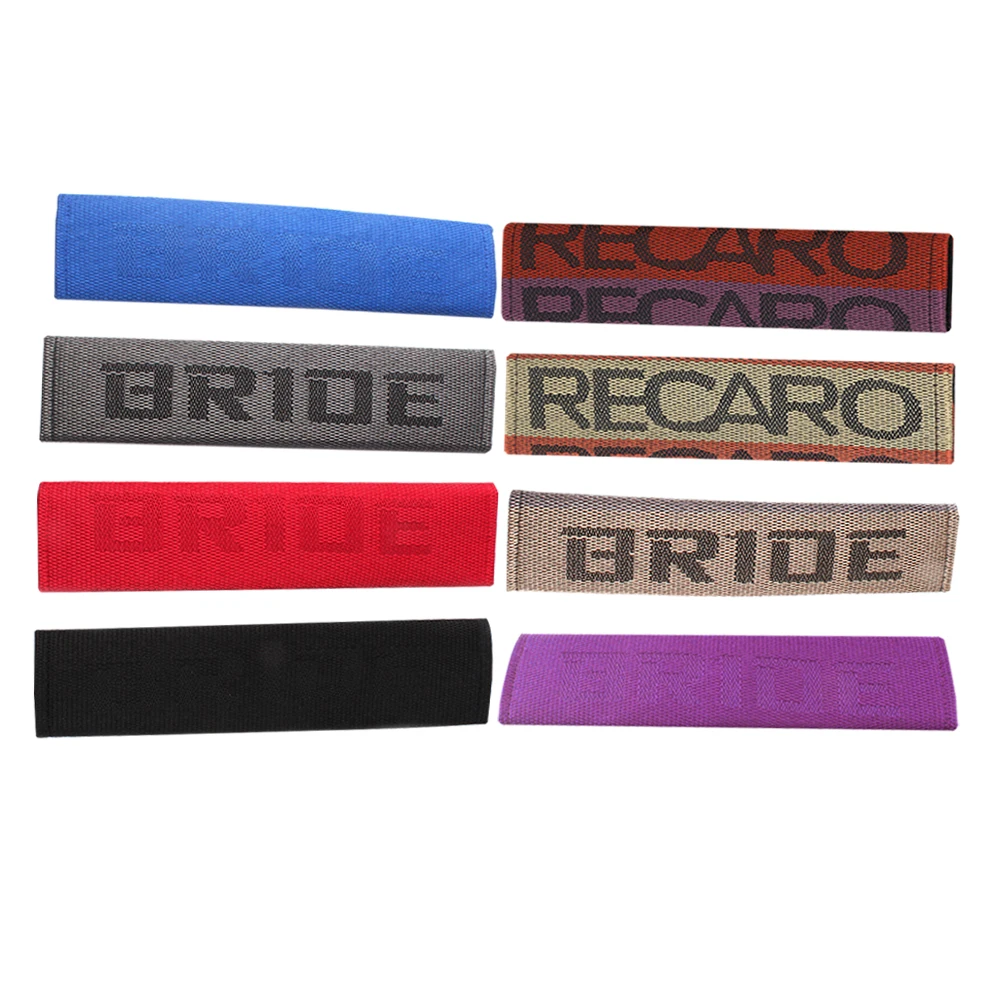 2pcs Bride Rec*** Gradient Color JDM Style Seat Belt Cover Universal Safety Belts Shoulder Pads Car Styling