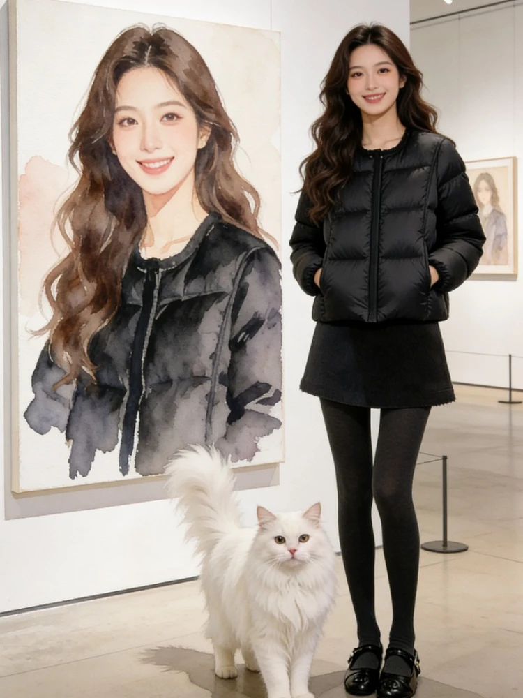 

Теплая утепленная хлопковая куртка с круглым вырезом для женщин, модная зимняя новинка в корейском стиле, свободный крой