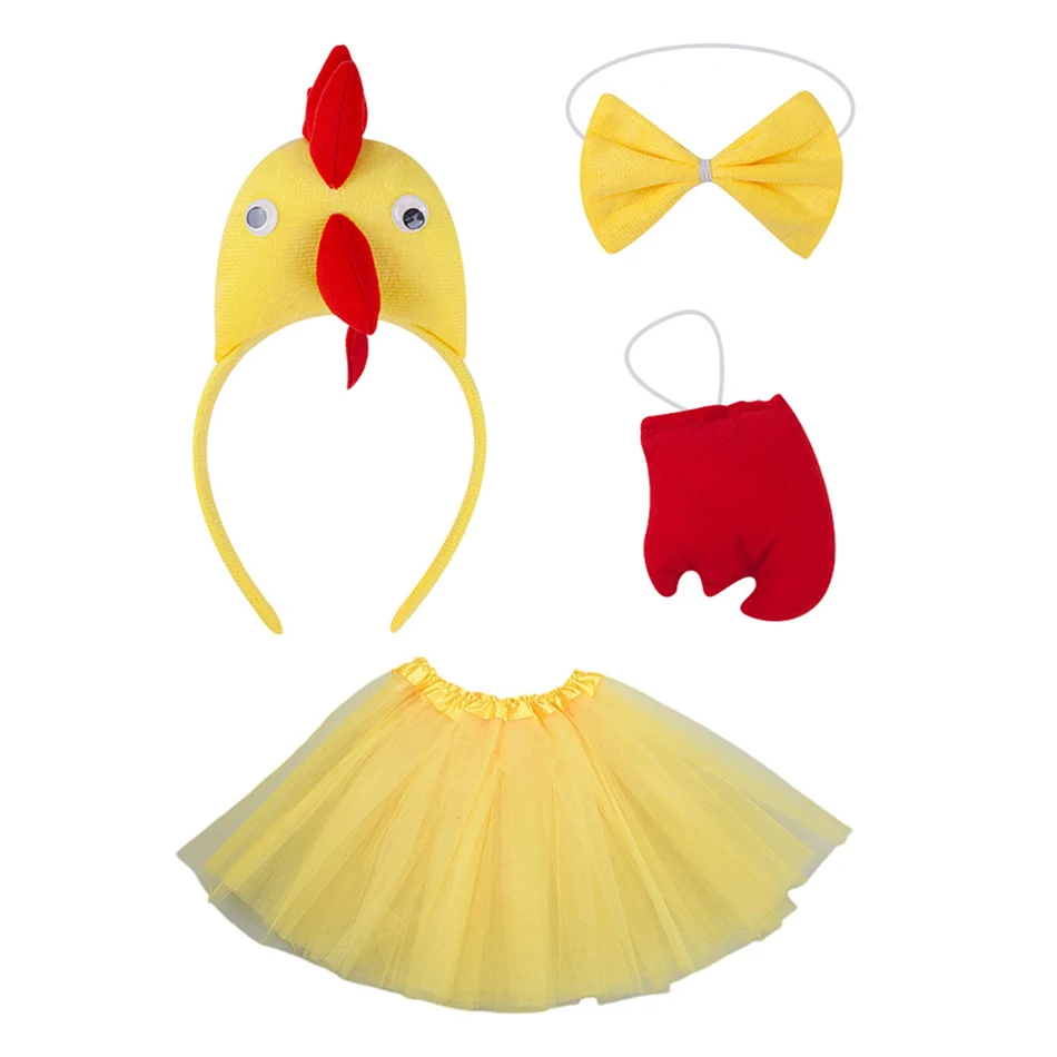 3D Rooster and Chick Cute and Interesting Hair Accessories Sets Kids Halloween and Thanksgiving Parties Headwear and Clips Sets