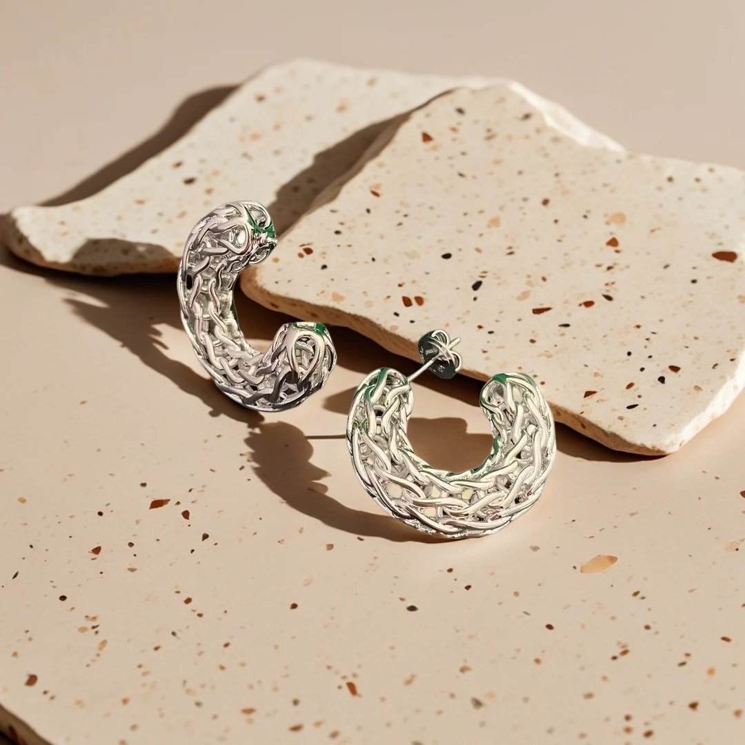 Yuri Ailey Woven Braided Hollow Hoop Earrings For Women Open Stud Earrings Luxury Trendy Daily Party Jewelry Gift For Ladies