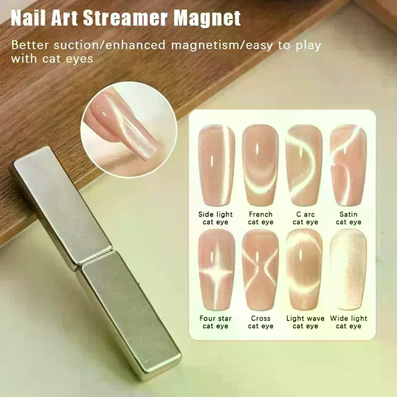 Super Strong Thick Strip Magnet Cat Eye Magnet For Nail Gel Polish 3D Line Strip Effect French Multi-Function Magnet Pen Tools