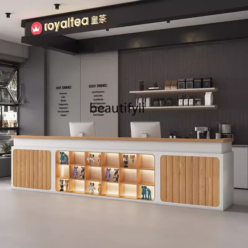 Simple Cafe Milk Tea Shop Company Front Desk Baking Fruit Clothing Store Cashier Pet Shop Reception Desk