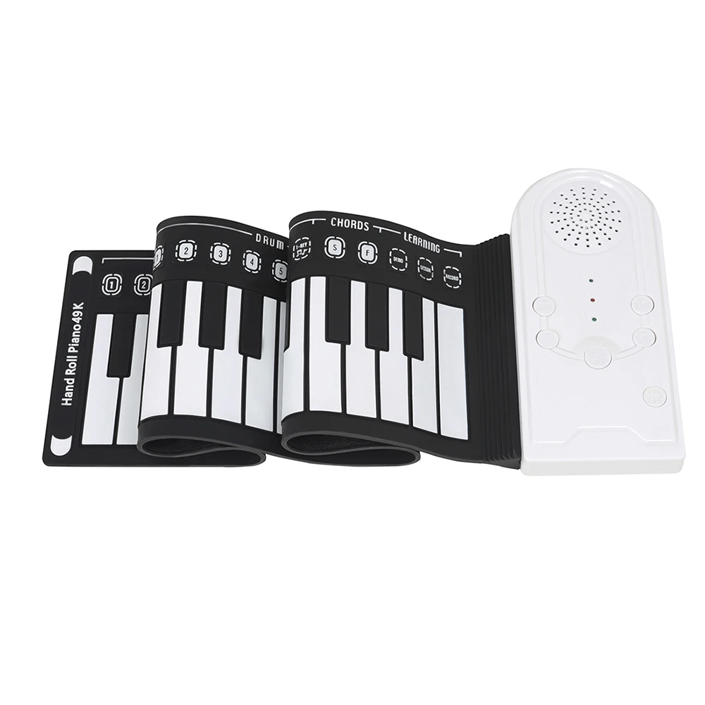 IRIN 49Key Hand Roll Up Piano Silicone Keyboard Musical Instrument for Education Foldable Electronic Organ USB MIDI Rechargable