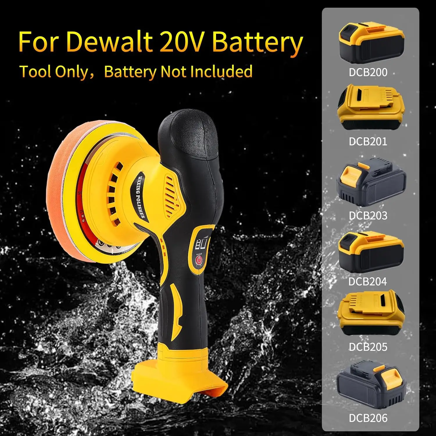 

Car Wireless Polishing Machine Tool 6 Variable Speed Gears Electric Wax Repairing Sander For Makita/Dewalt/Milwaukee 21V Battery