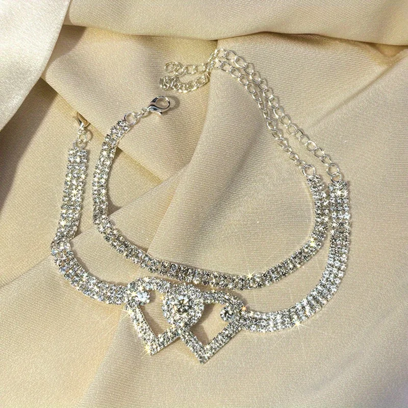 2 Stück funkelnde Damen-Armbänder aus synthetischem Zirkonia, funkelnder, exquisiter Schmuck, Geschenke, elegante Accessoires, geeignet für jeden Anlass