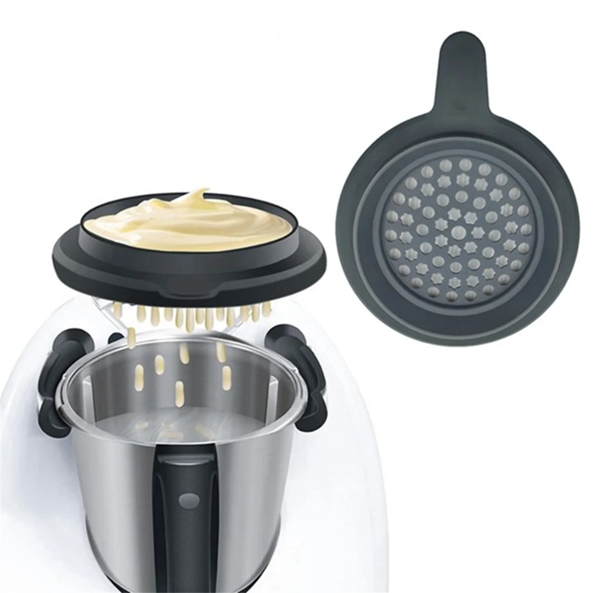 NUOVO set di setaccio e coperchio per farina per miscelatore da cucina TM5 TM6, coperchio per ciotola, setaccio per impastare per gli appassionati di cucina