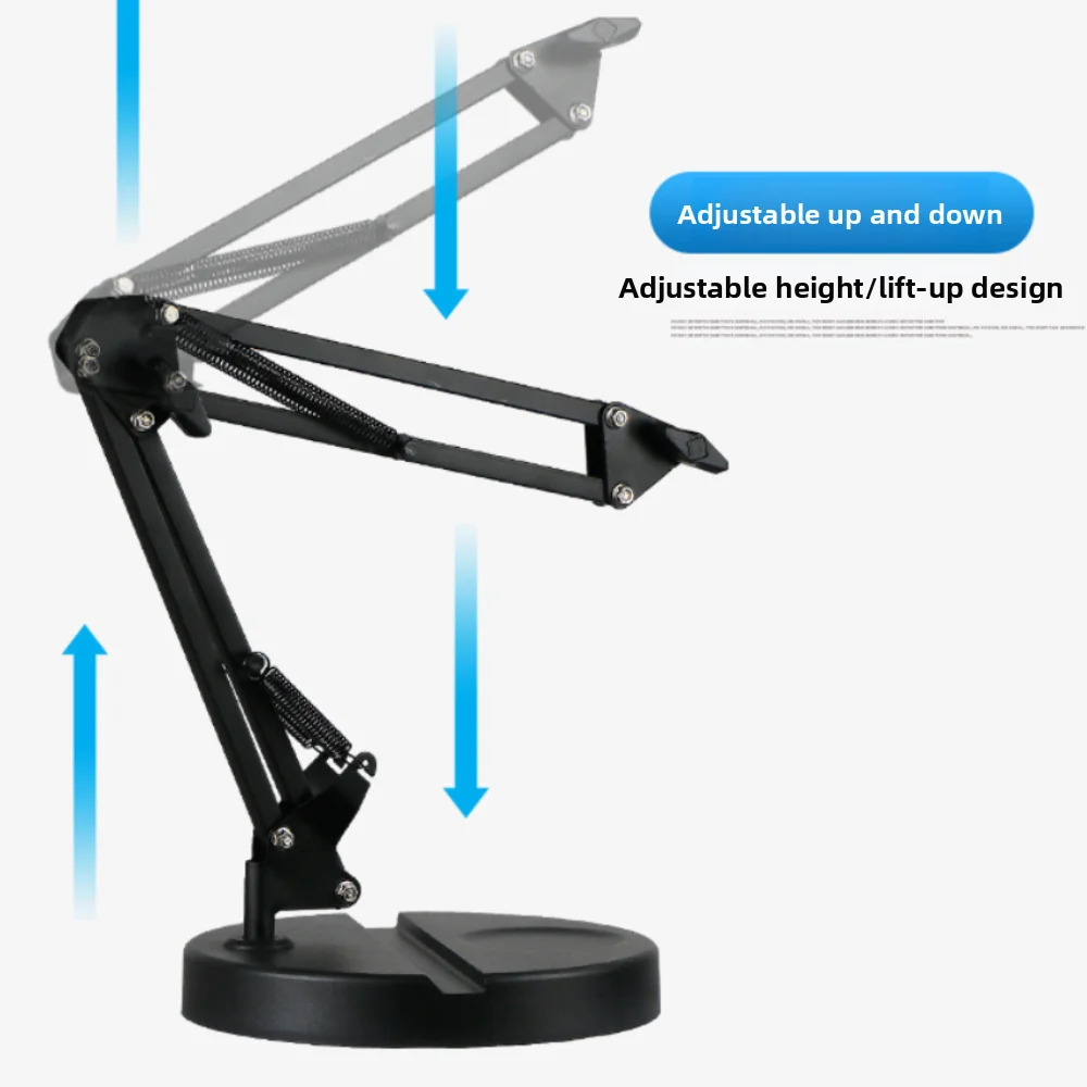 26cm Fill Light Telescopic Phone Stand Adjustable Height Stable Base Folding Phone Stand Portable Universal Desktop Phone Holder
