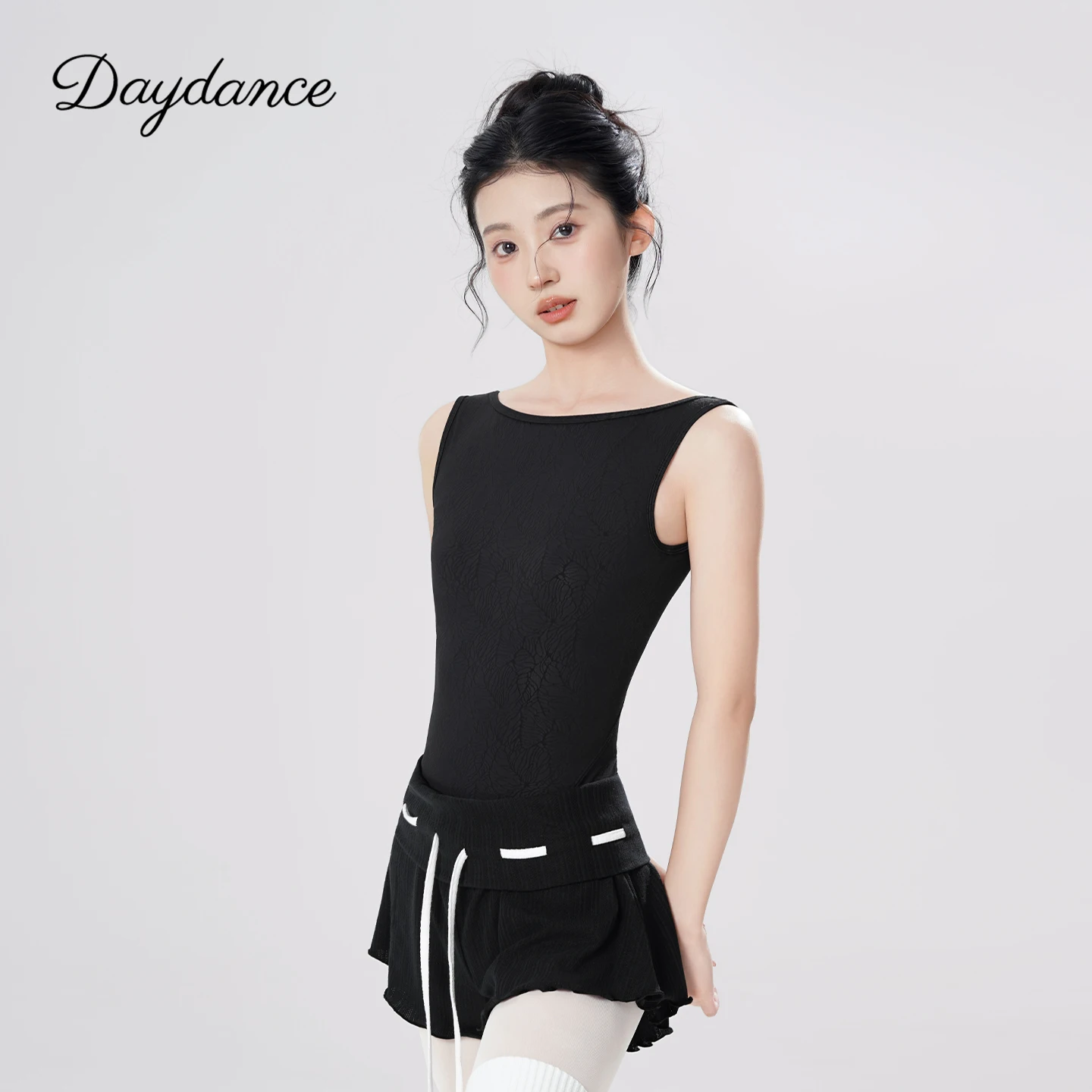 Body da balletto donna Body da ballo con canotta Jacquard Body da ginnastica ad alta elasticità Body da balletto per adulti con schiena cava a U