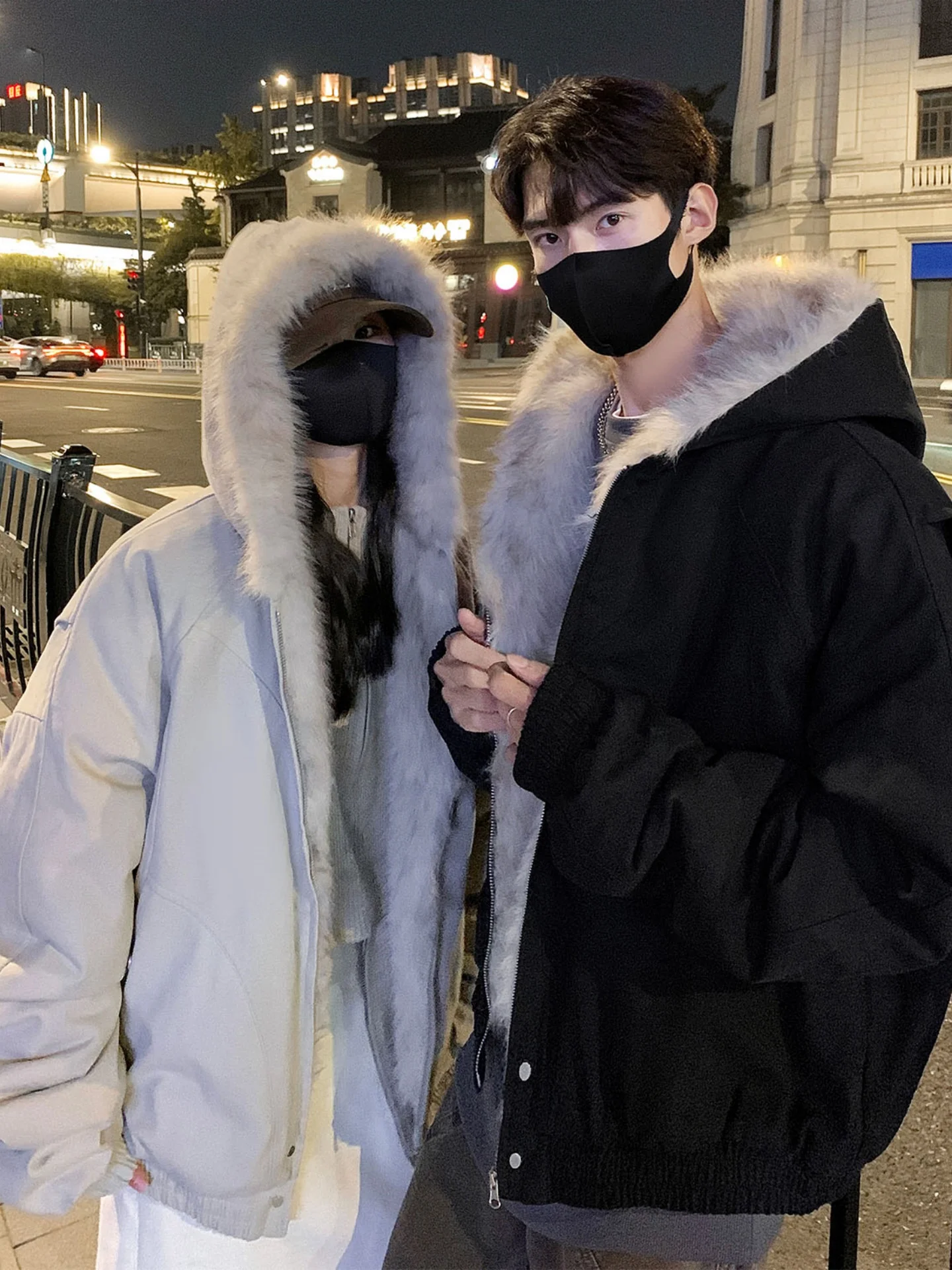 

Модная мужская куртка American Sle с капюшоном и меховым воротником, зимняя одежда из хлопка, утепленное хлопковое пальто для пар