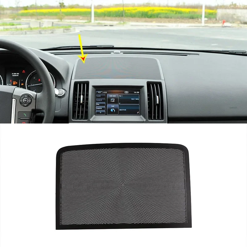 

For Land Rover Freelander 2 2013-2015 Car Styling Aluminum alloy Black Car Dashboard Speaker Cover Stickers Car Accessories