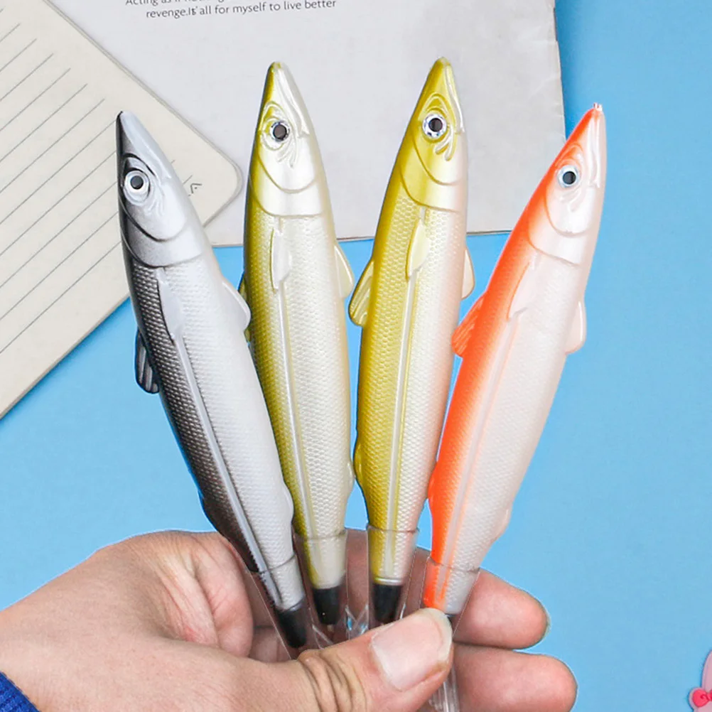 4pcs Cartoon Pens Fish Shape Comfortable Grip for Office Home School Use Decorative Writing Decorative Pens Tools