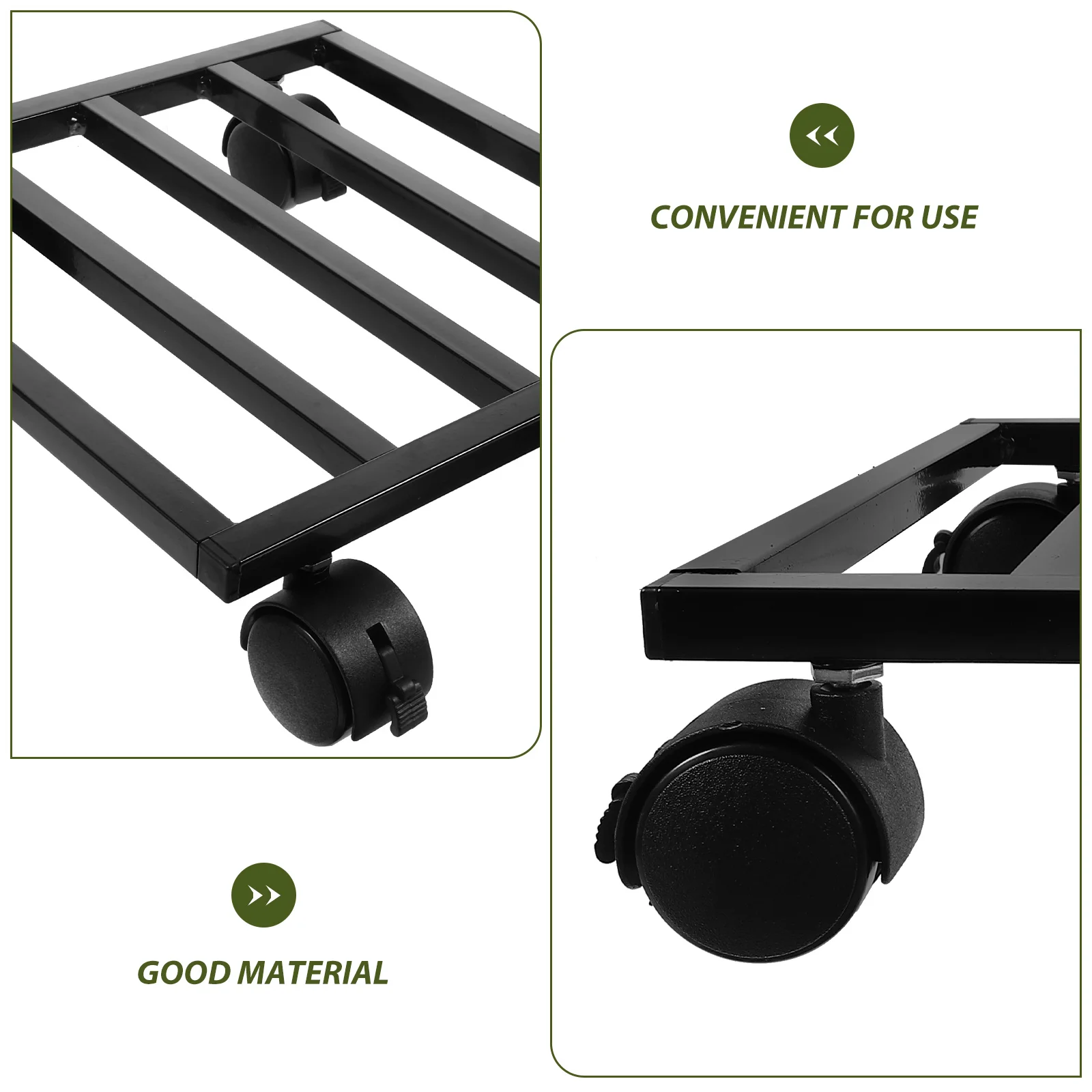 

Flower Pot Base Wheeled Planter Movable Holder Stand with Wheels Tray