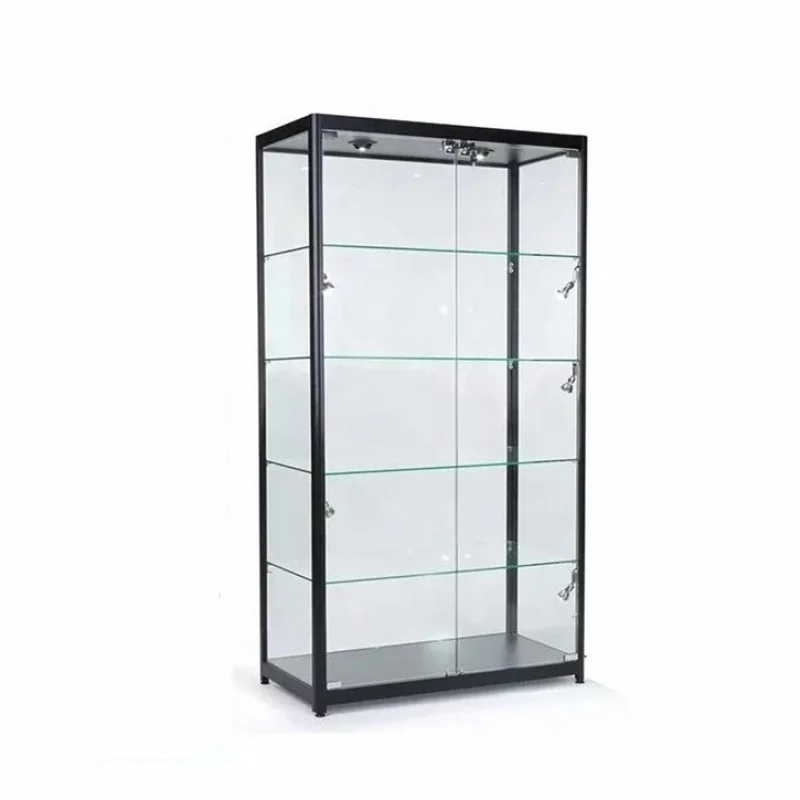 

Customized.72 inch high glass showcase retail shop led smoke shop showcase