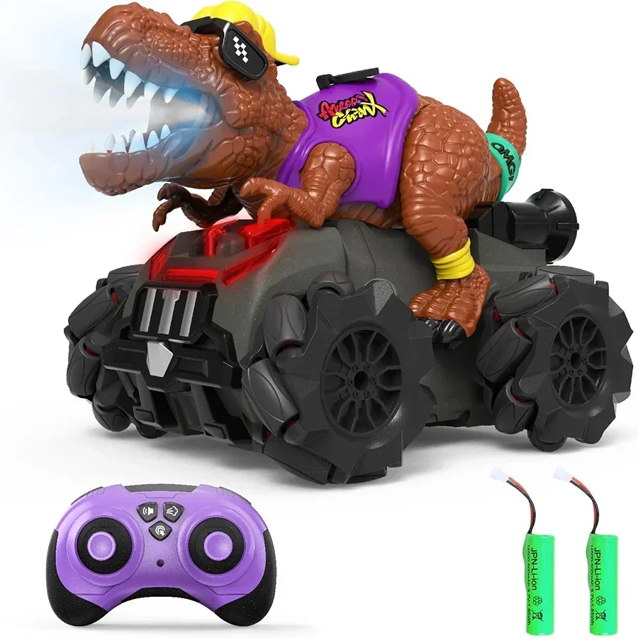

Автомобиль-динозавр с дистанционным управлением, электрическая радиоуправляемая игрушка для хобби для малышей, с подсветкой и звуковым спреем, подарок на день рождения для мальчиков и девочек