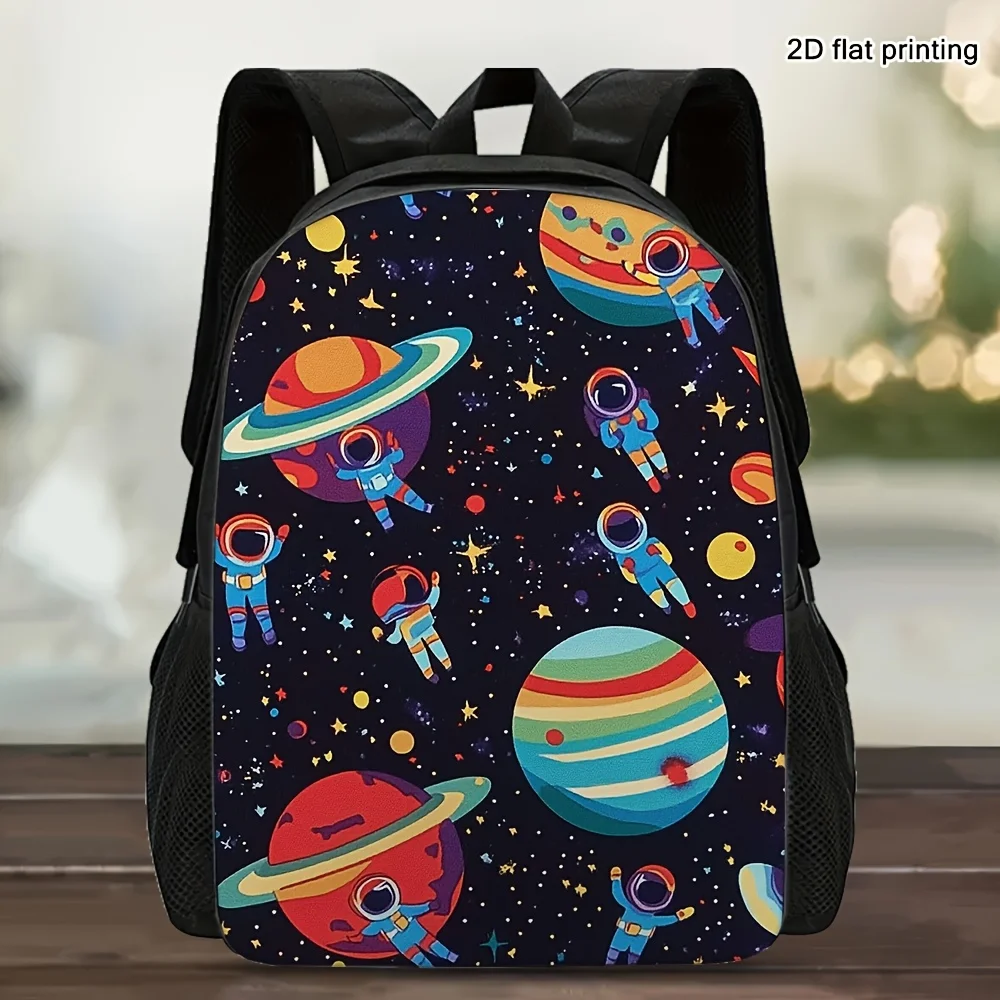 

1 Stylish Space Adventure 2D Flat Printed Backpack - Sturdy and lightweight bag with detachable shoulder straps