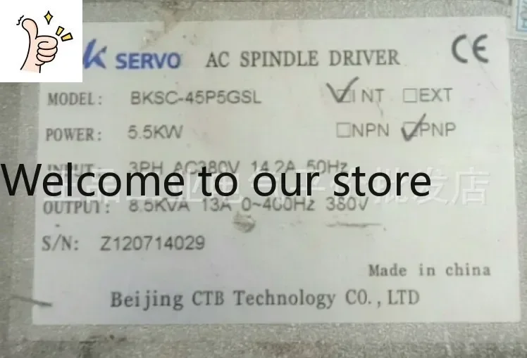

2025.5 Оригинальный синхронный серводвигатель-шпиндель CTB BKSC-45P5GSL с драйвером