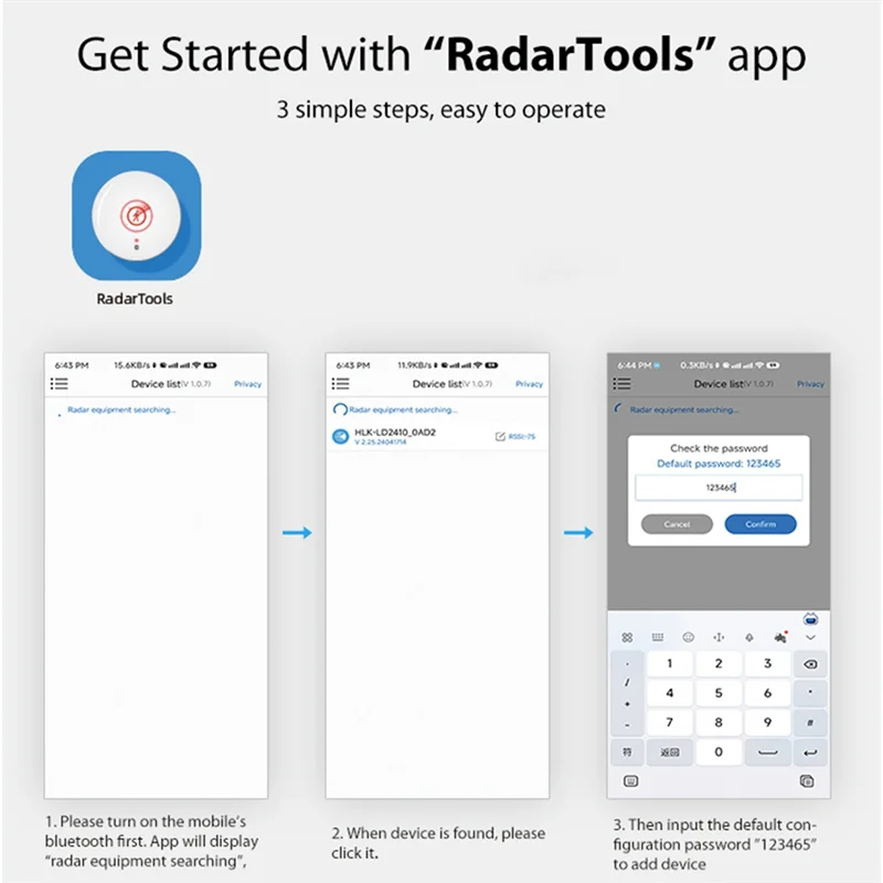 

-ABDH Выключатель света Bluetooth Миллиметровая волна Датчик присутствия человека Умный датчик движения B