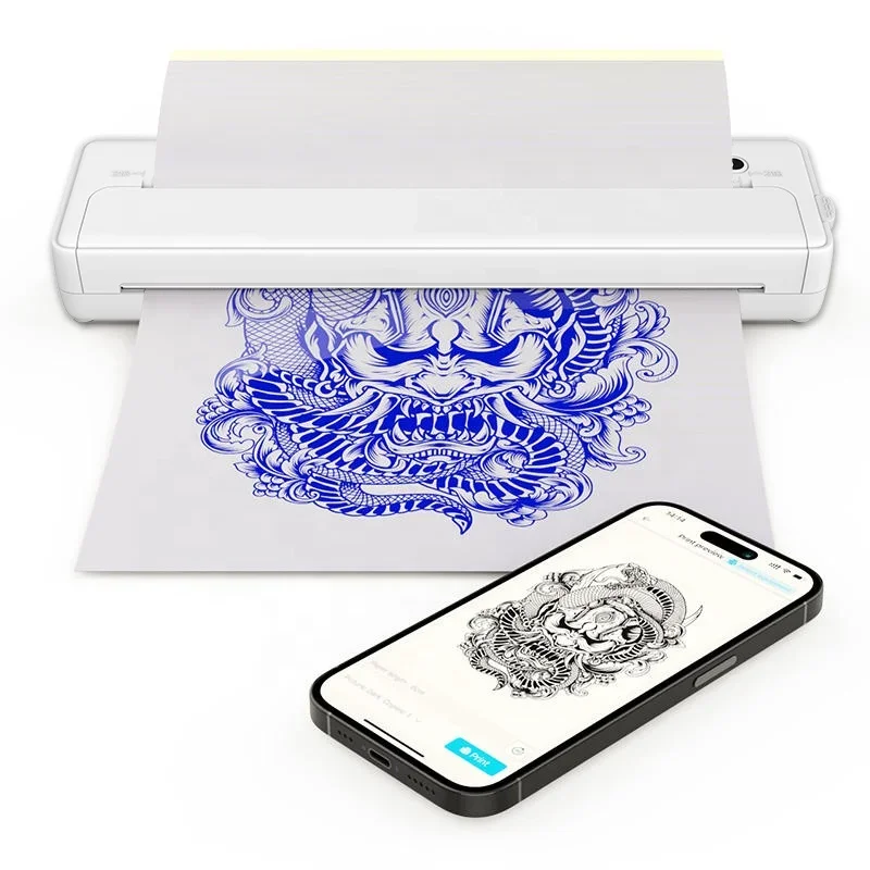 Desktop Wireless Portable  Handheld Inkless Small A4 Size Temporary Tattoo Stencil Copier Thermal Printer Machine
