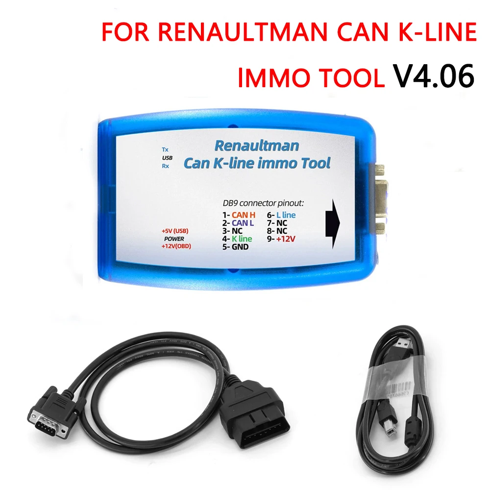 For Renault CAN/K-line Immo Tools V4.06 Newest For OBDII Fully Automatic ECU Programmer R/ W EEPROM Renault ECU Tool