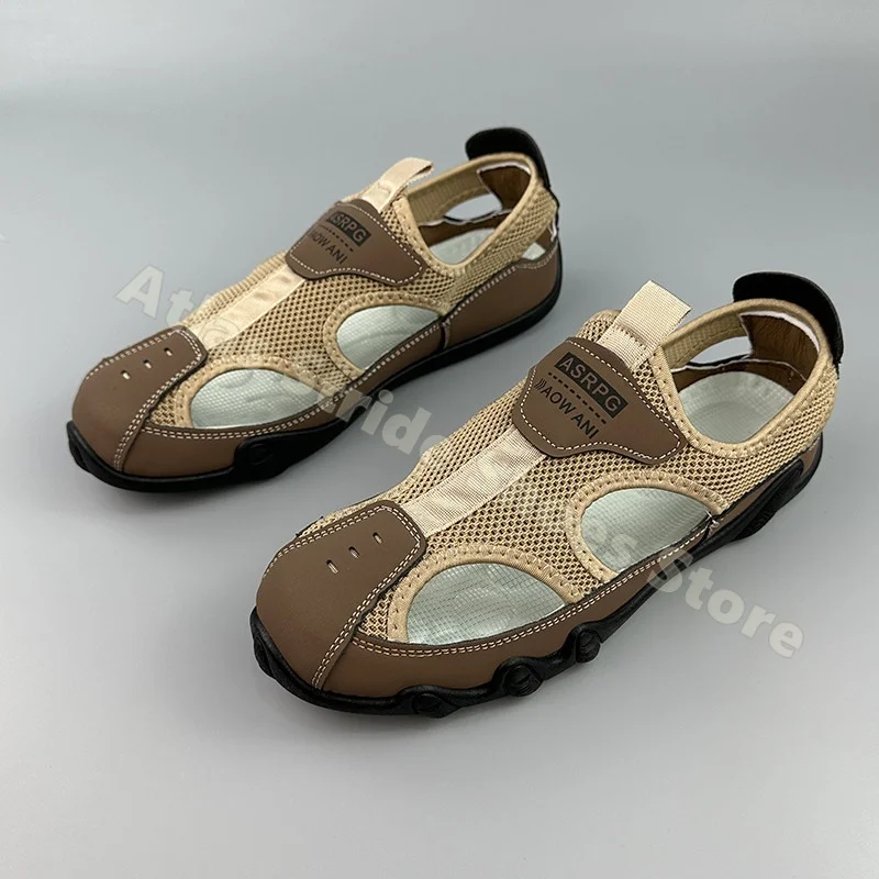 

Men's Two-Tone Mesh Closed-Toe Sandals Adjustable Strap Non-Slip Thick Sole Quick-Dry Breathable Daily Casual Outdoor Sandals