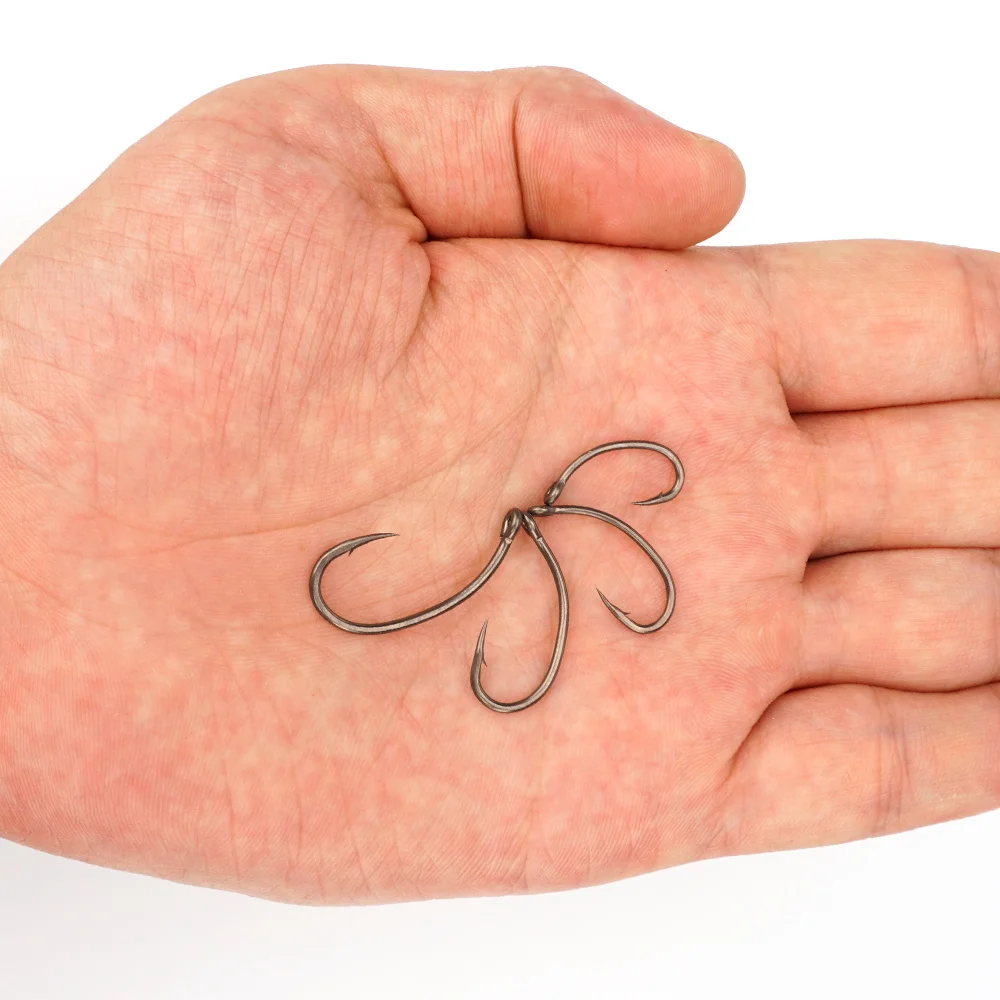 Hirisi 50 قطعة عالية الكربون الفولاذ المقاوم للصدأ مايكرو الشائكة خطاف الصيد PTFE المغلفة لصق صندوق الصيد هوك الصيد اكسسوارات 8037