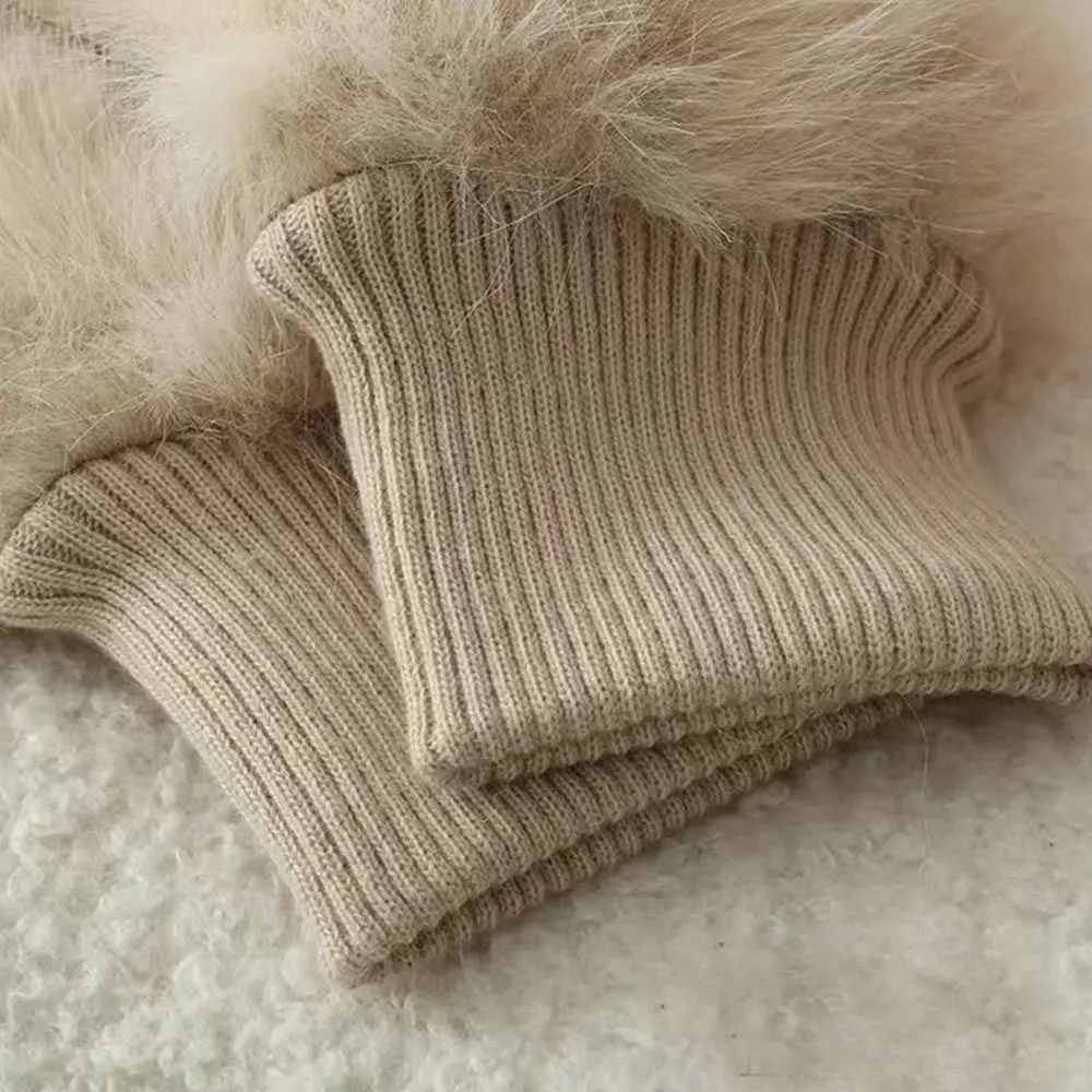 تقليد الأرنب الفراء يندبروف قفازات سميكة الدافئة أصابع كاملة الشتاء قفازات دافئة بطانة ناعمة النساء القفازات الشتاء #6