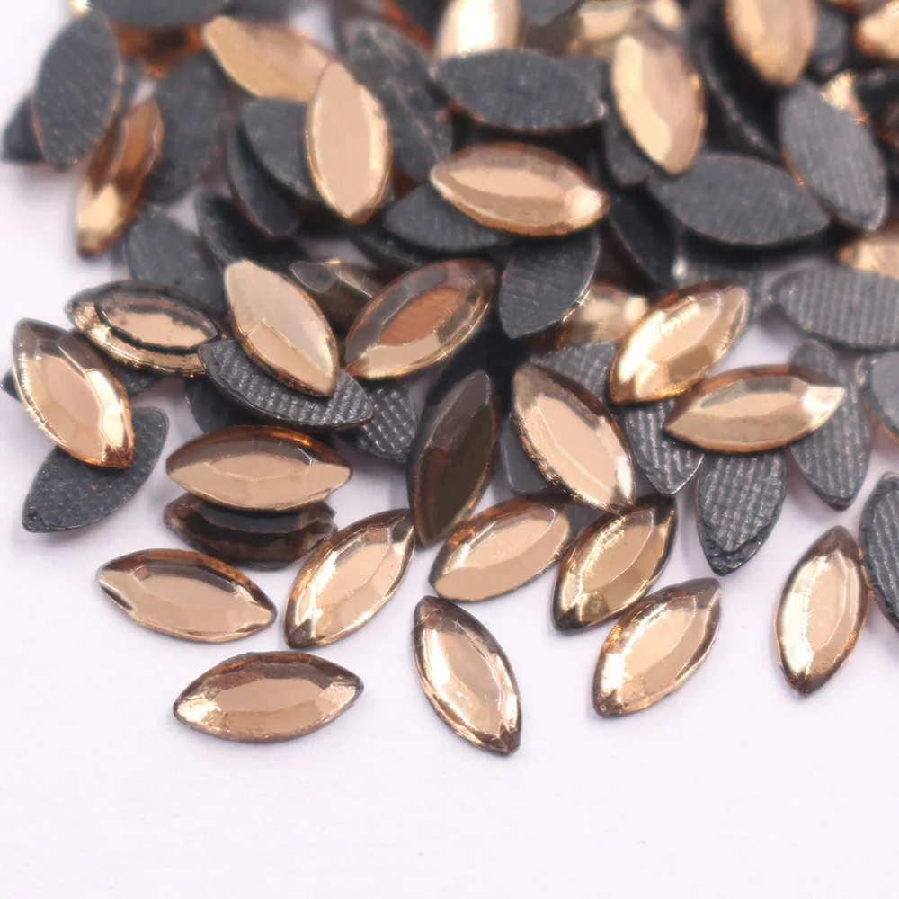 200pc Black/Crystal/Gold Hotfix rhinestones Horse Eye diy Handmade Strass Glass stones Clothes BagsShoes Decorative Accessories