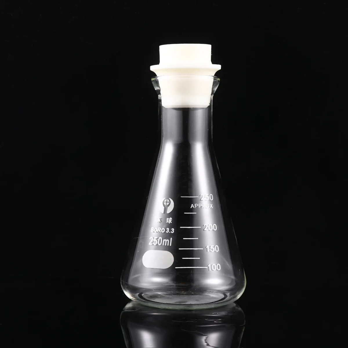 Iplusmile Laboratory Set Erlenmeyer Flask Scientific Glass Flask Narrow Mouth Erlenmeyer Flask Rubber Stopper